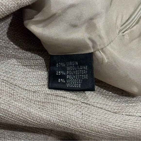 Lafayette 148 Tan and White Textured Pencil Skirt Wool Blend Career Capsule 12 - Picture 7 of 11